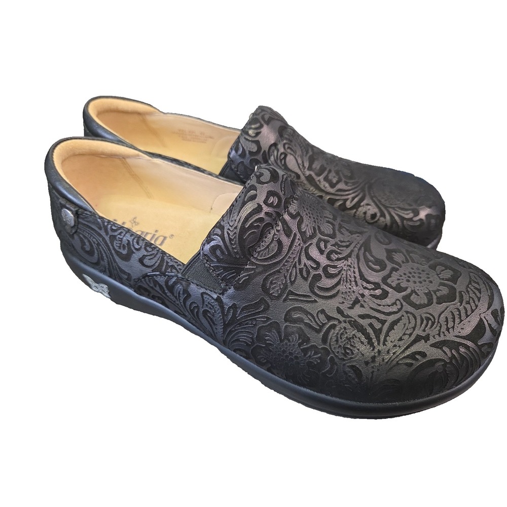 Alegria Women's Keli KEL-431 Size US 11.5 EU42 Black Embossed Paisley Shoe